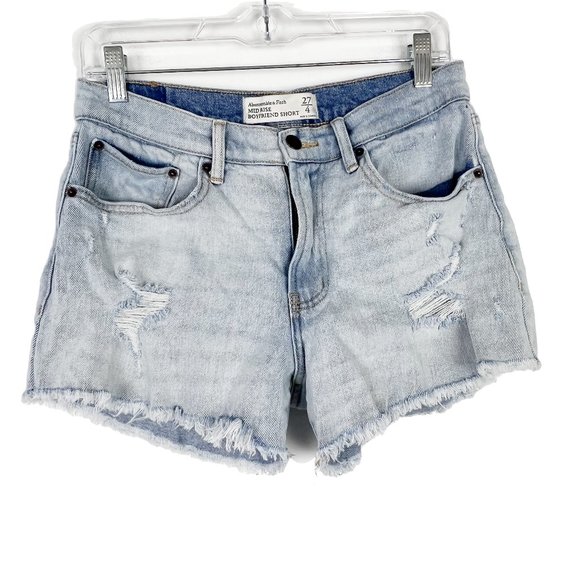 Abercrombie & Fitch Pants - Abercrombie & Fitch Mid Rise Boyfriend Shorts Denim Cutoff Size 27 4 L1385